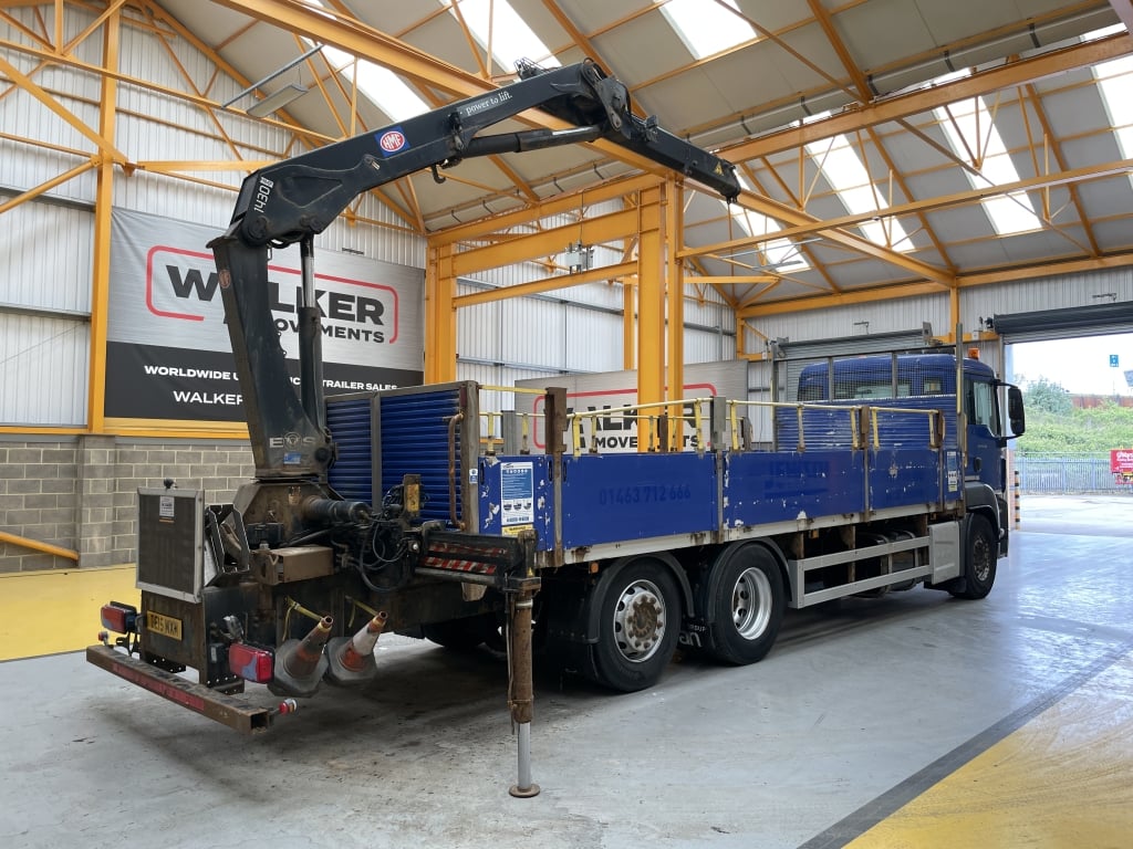 MAN TGS 26.360, *EURO 6* 6X2 26 TONNES DRAWBAR SPEC FLATBED/CRANE - 2015 - DE15 MXM