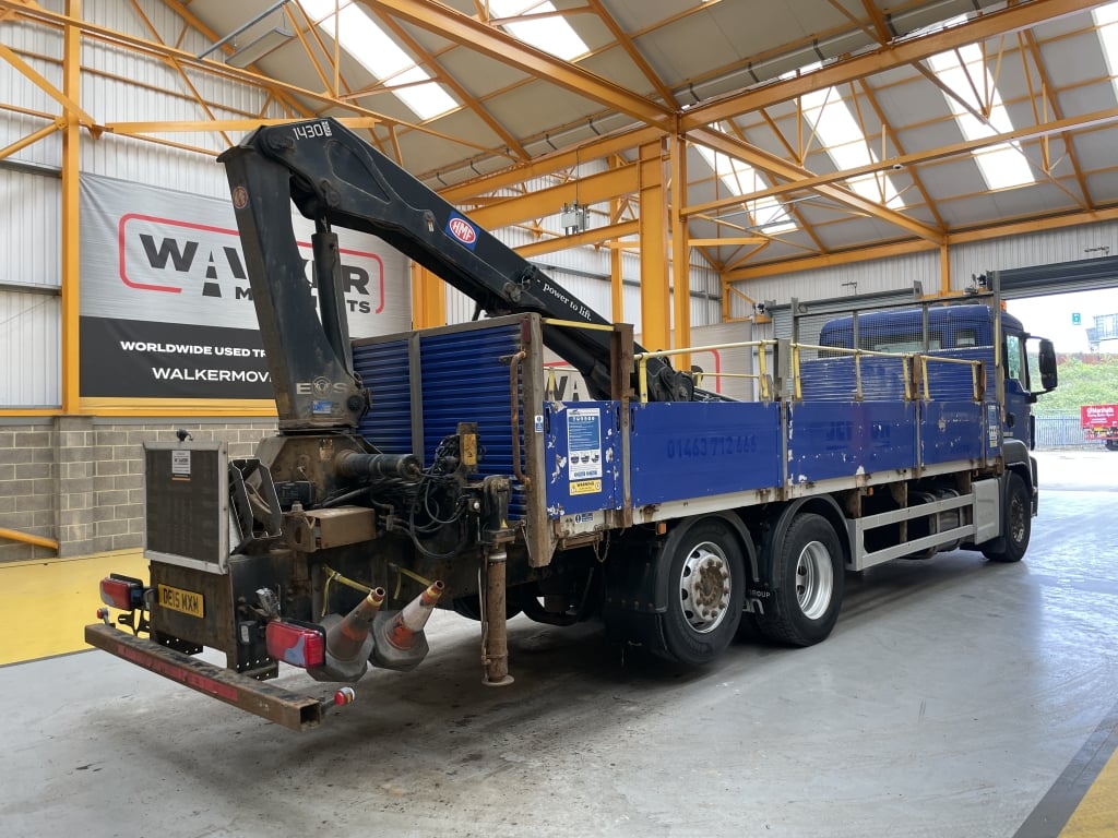 MAN TGS 26.360, *EURO 6* 6X2 26 TONNES DRAWBAR SPEC FLATBED/CRANE - 2015 - DE15 MXM