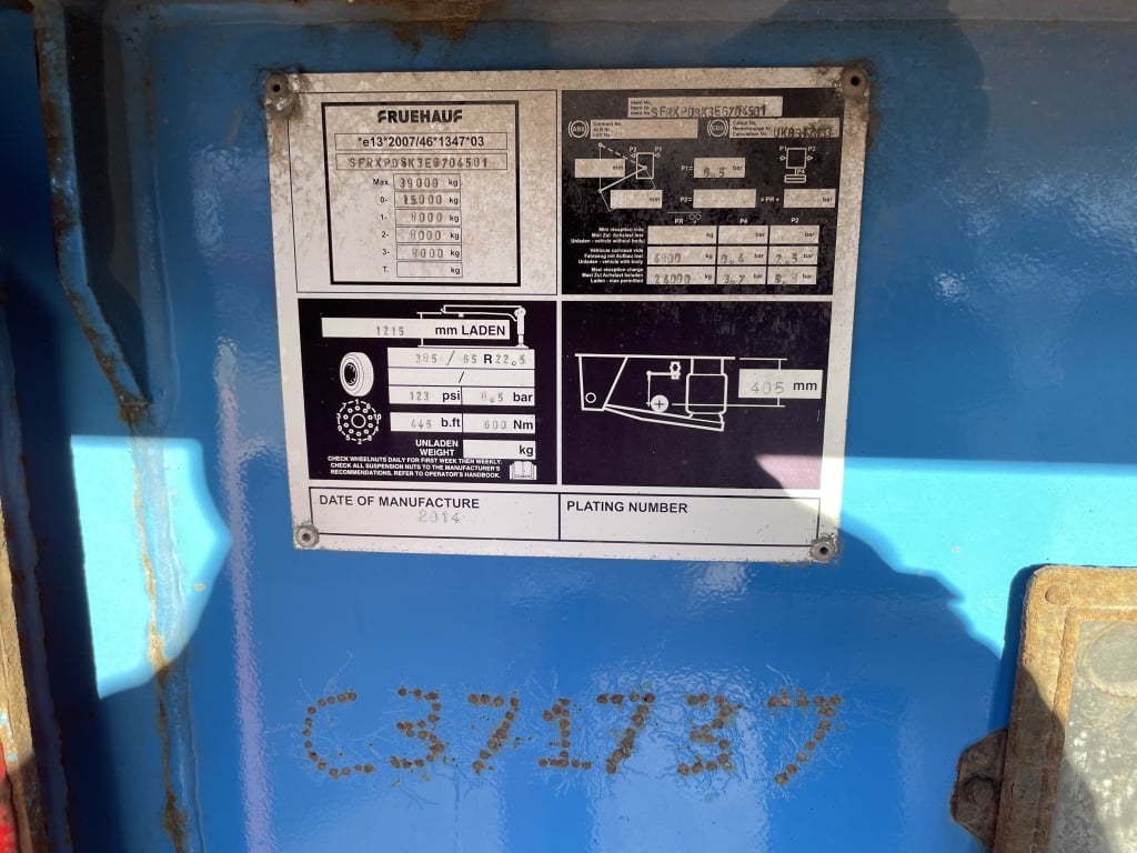 CRANE FRUEHAUF 55 CU-YD ALUMINIUM PLANK SIDED BULK TIPPING TRAILER – 2014 – C371737