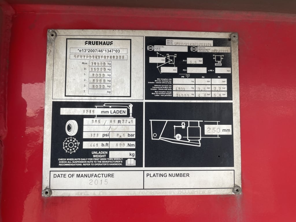 CRANE FRUEHAUF 70 CU-YD ALUMINIUM PLANK SIDED SLOPER BULK TIPPING TRAILER – 2015 – C410778