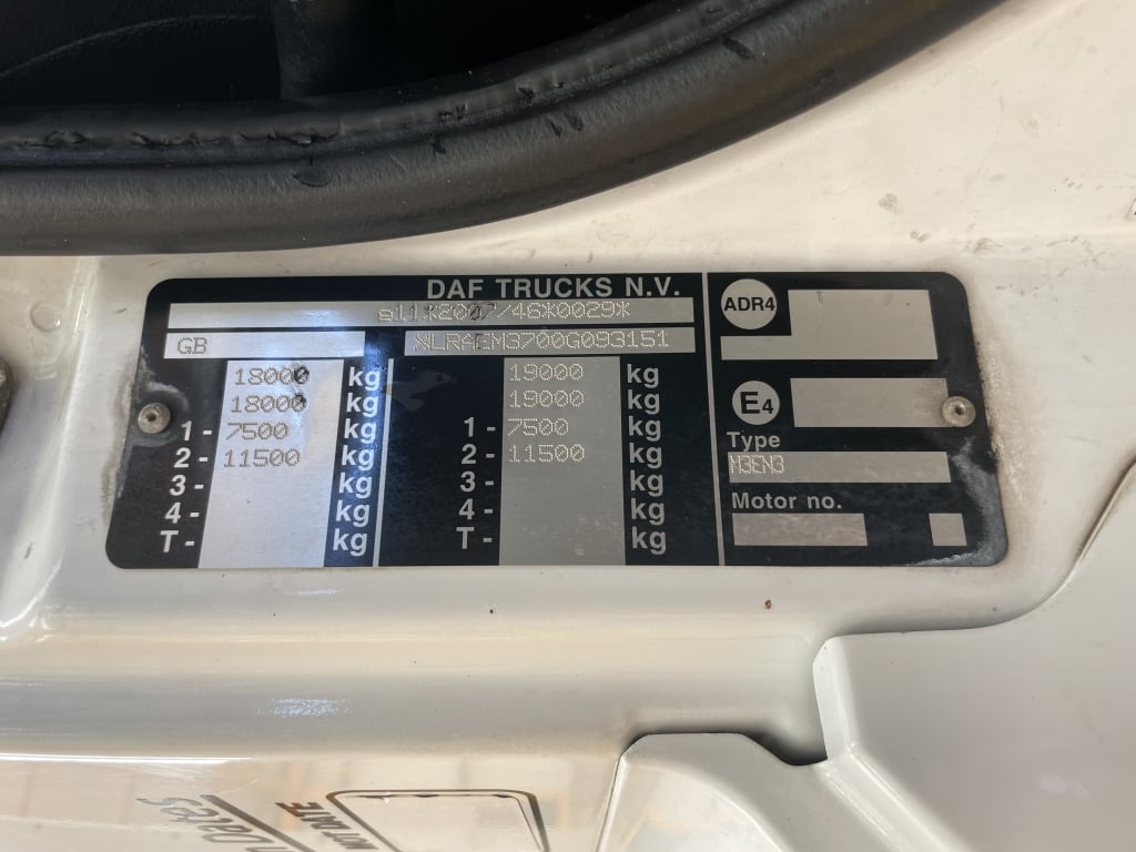 DAF CF250 *EURO 6*, 4X2 18 TONNE FRIDGE/FREEZER – 2016 – PN16 BNF