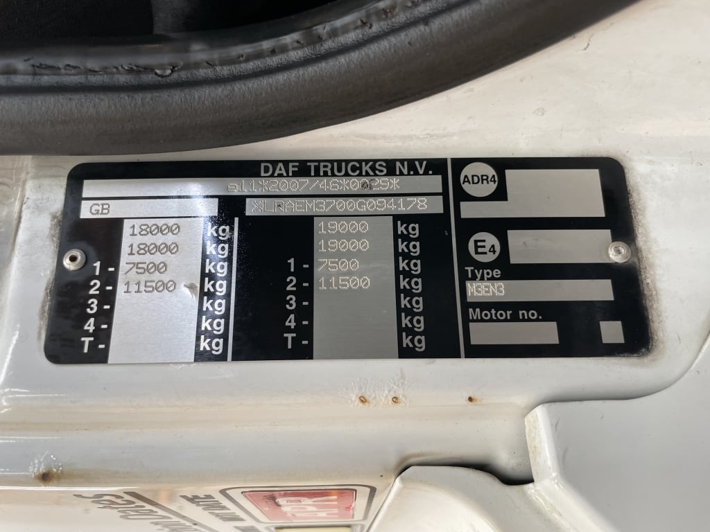 DAF CF250 *EURO 6*, 4X2 18 TONNE FRIDGE/FREEZER – 2016 – PN16 BOV