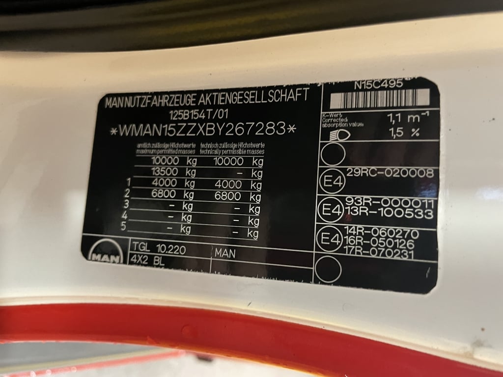 MAN TGL 10.220 EURO 5, CAISSE DE DÉMÉNAGEMENT DE 10 TONNES – 2011 – HF11 DYV