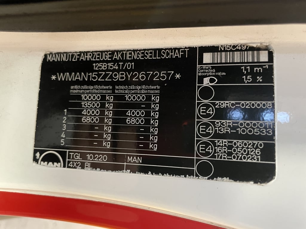 MAN TGL 10.220 EURO 5, CAISSE DE DÉMÉNAGEMENT DE 10 TONNES – 2011 – HF11 DYX