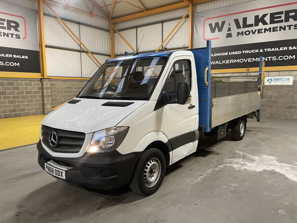 MERCEDES BENZ SPRINTER 314 CDI 3,5 TONNES, *EURO 6* BENNE BASCULANTE À PLATEAU – 2018 – PN68 ODX