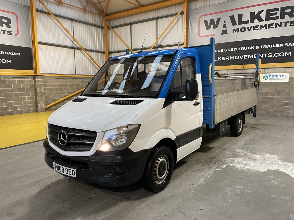 MERCEDES BENZ SPRINTER 314 CDI 3,5 TONNES, *EURO 6* BENNE BASCULANTE À PLATEAU – 2018 – PN68 OED