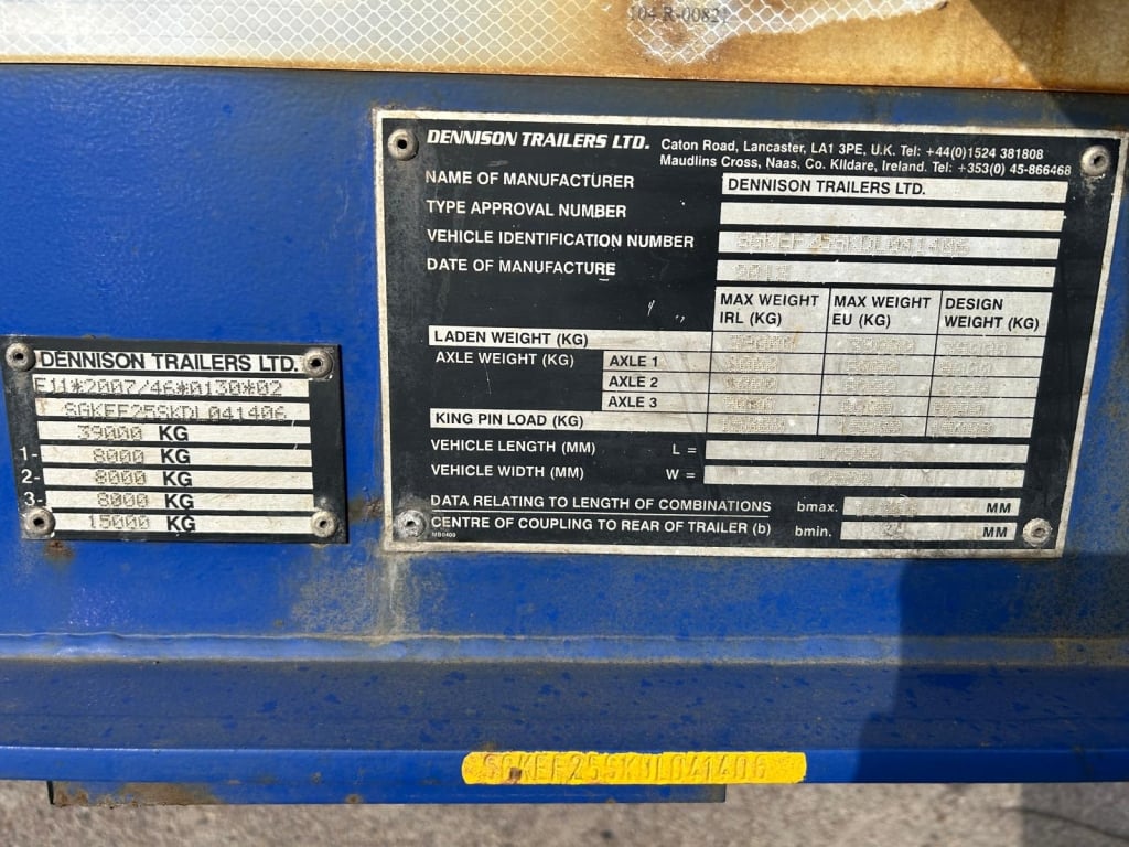 DENNISON LOCK AND GO SLIDING SKELETAL TRAILER – 2013 – C354476