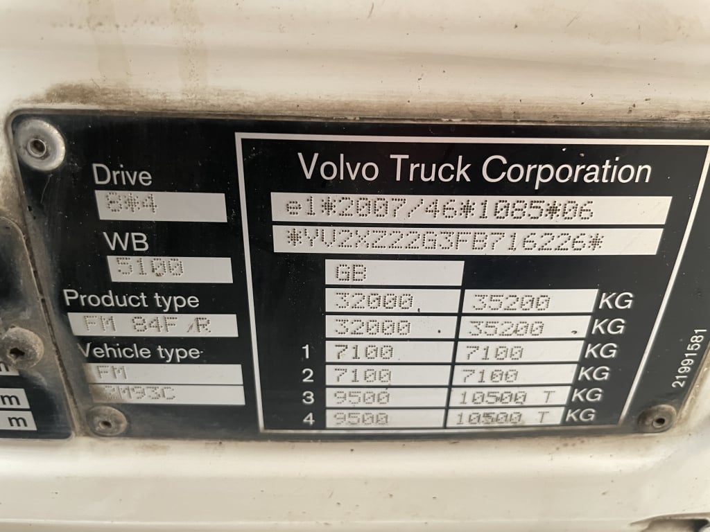 VOLVO FM 370 *EURO 6* 8X4 ALUMINIUM INSULATED TIPPER – 2015 – KX15 MZE
