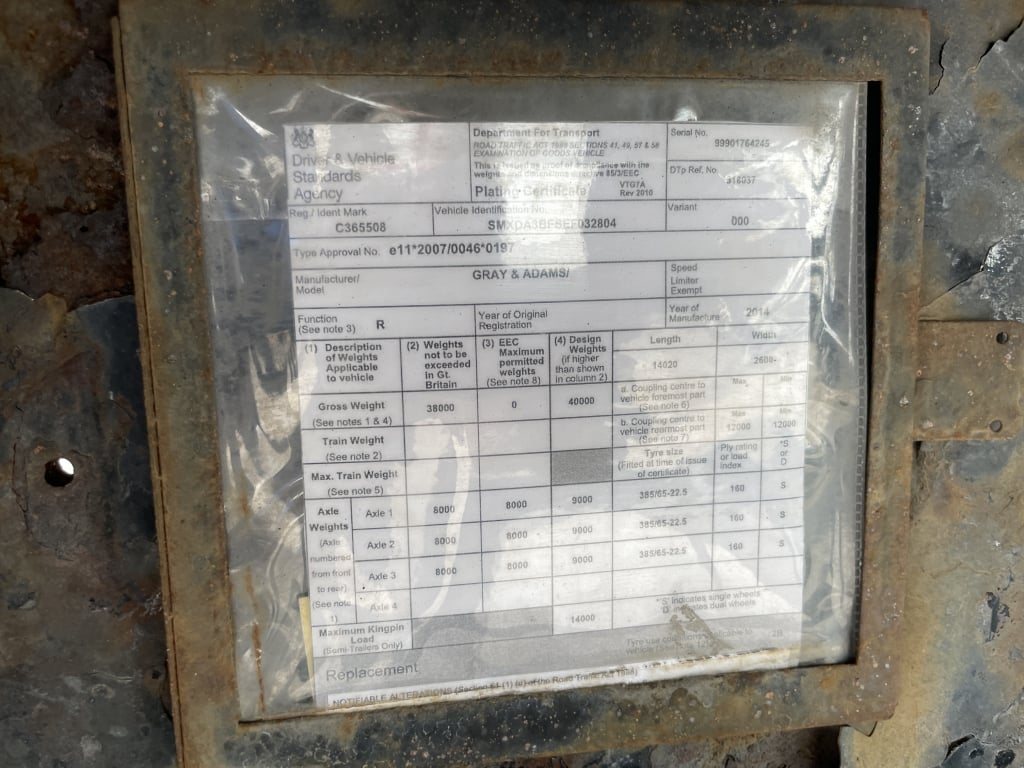 GRAY AND ADAMS 44FT FRIDGE/FREEZER BOX TRAILER – 2014 – C365508