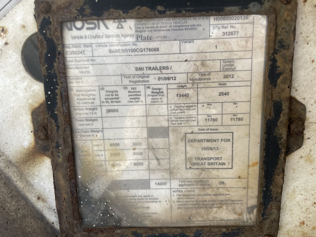 BMI 100 CU-YD STEEL EJECTOR TRAILER – 2012 – C350247