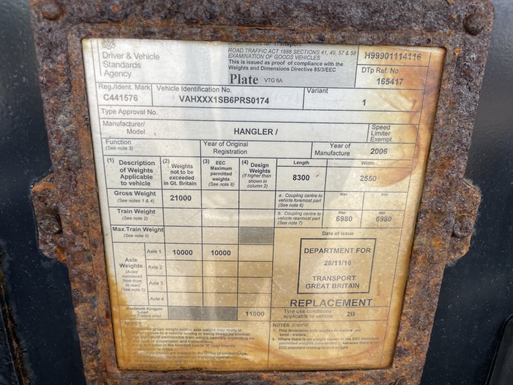 SPITZER LITRE SINGLE AXLE CEMENT TANKER/BLOWER TRAILER – 2006 – C441576