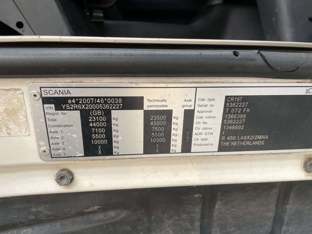 SCANIA R450 *EURO 6* TOPLINE 6X2 TRACTOR UNIT – 2014 – KU64 DKV