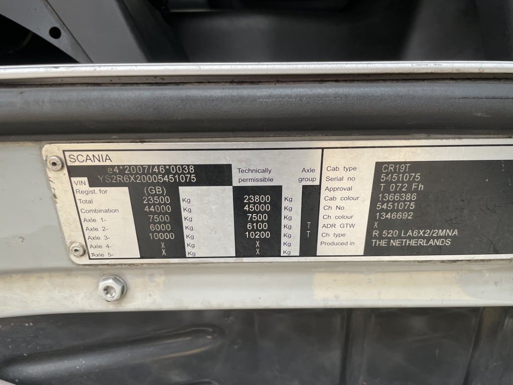 SCANIA R520 V8 *EURO 6* TOPLINE 6X2 TRACTOR UNIT – 2017 – MM66 LCN