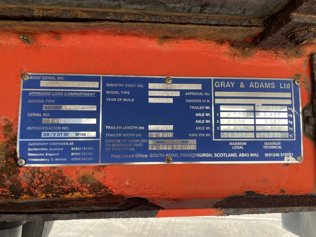 GRAY AND ADAMS 44FT INSULATED BOX TRAILER – 2003 – C115666