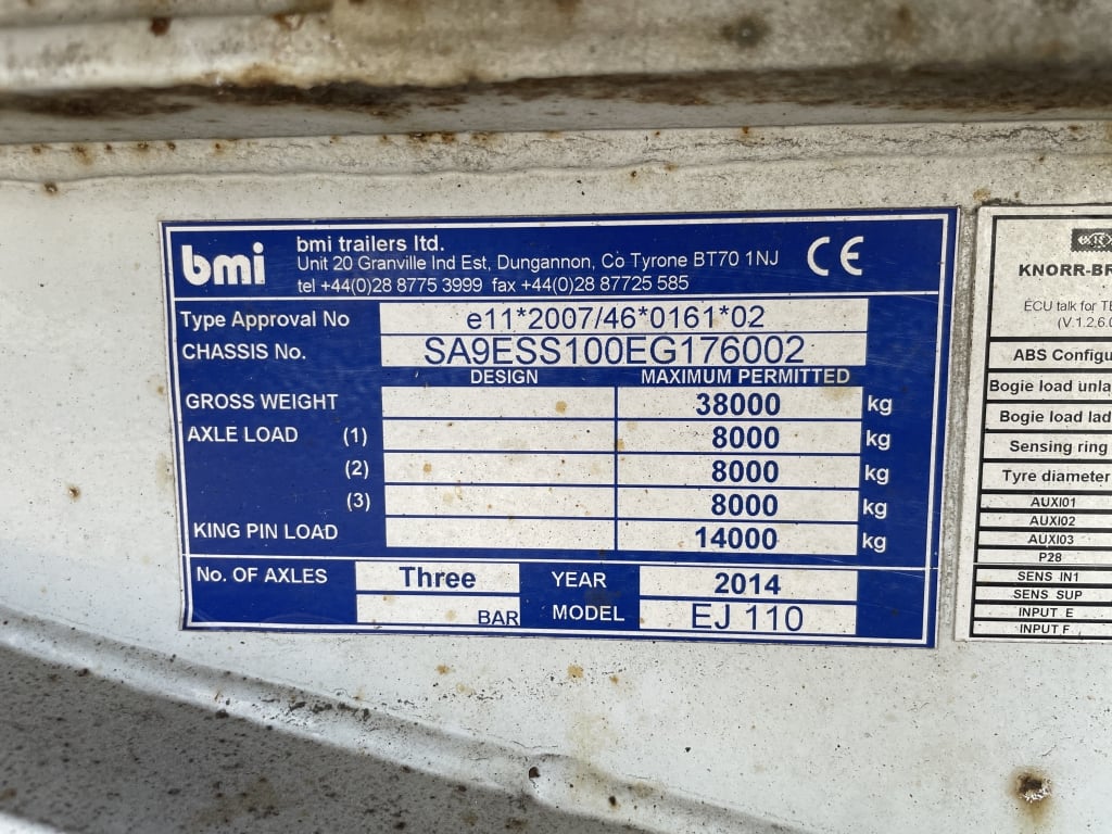 BMI 110 CU-YD STEEL EJECTOR TRAILER – 2014 – C362111