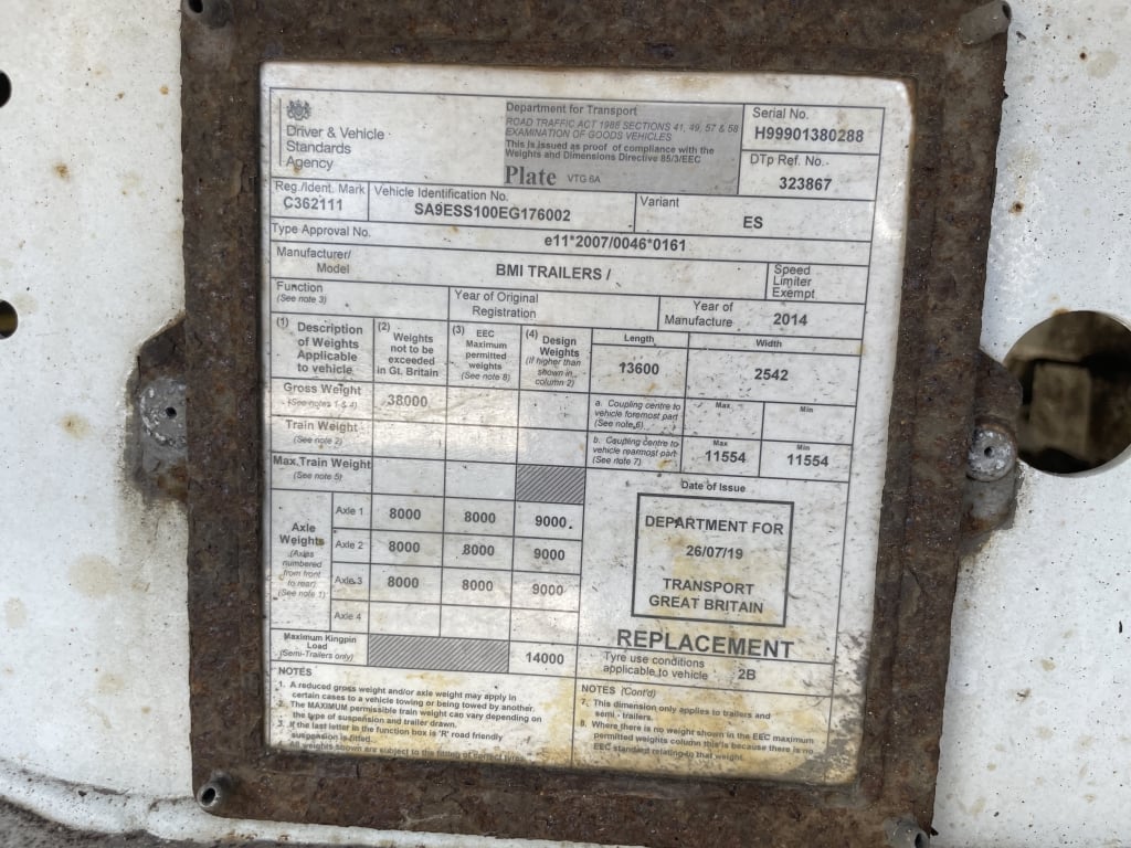 BMI 110 CU-YD STEEL EJECTOR TRAILER – 2014 – C362111