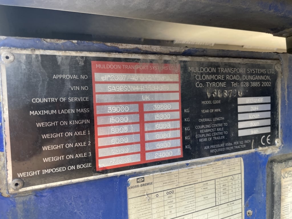 MULDOON ALUMINIMUM BULK TIPPING/BLOWER TRAILER – 2013 – C368790