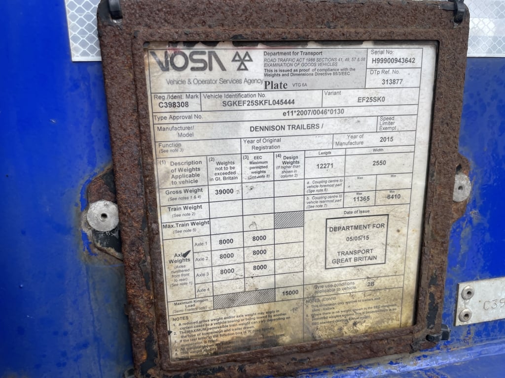 DENNISON LOCK AND GO SLIDING SKELETAL TRAILER – 2015 – C398308