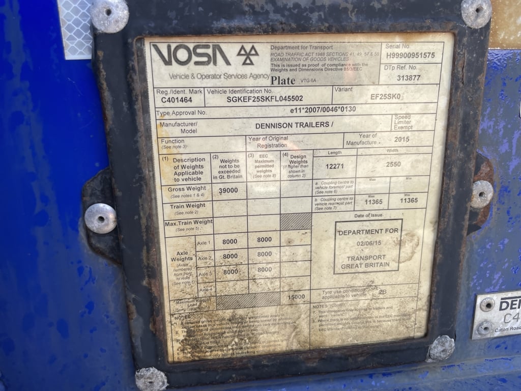 DENNISON LOCK AND GO SLIDING SKELETAL TRAILER – 2015 – C401464