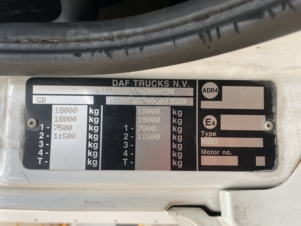 DAF CF250 *EURO 6*, 4X2 18 TONNE FRIDGE/FREEZER – 2016 – PN16 BNV