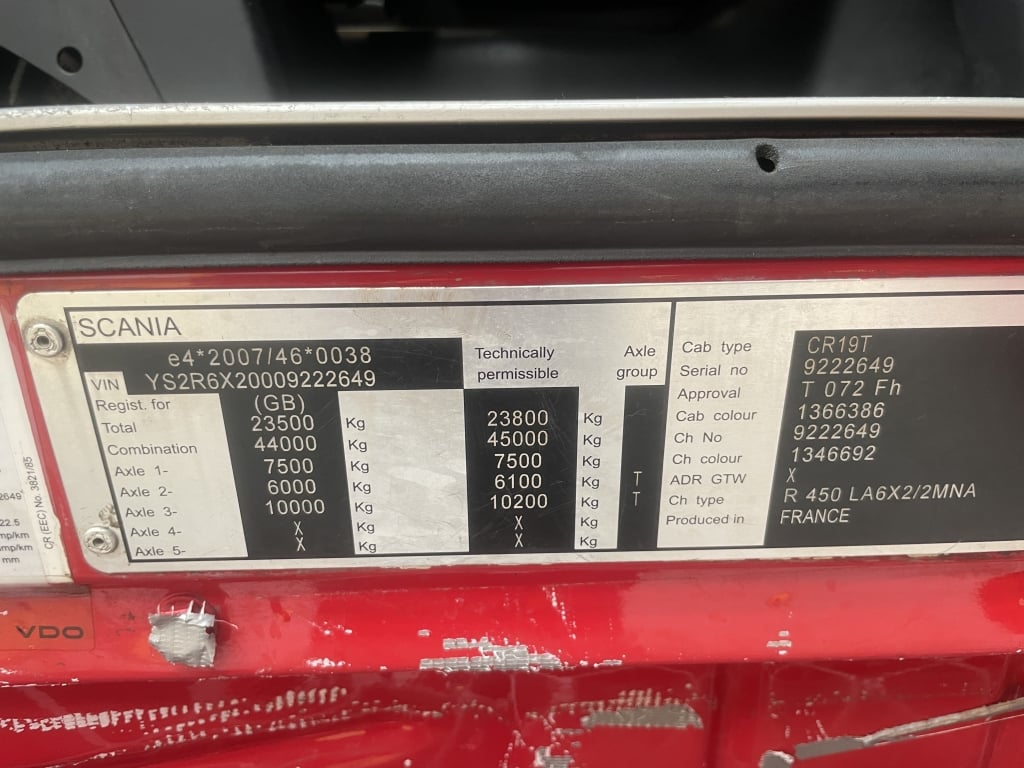 SCANIA R450 *EURO 6* TOPLINE 6X2 TRACTOR UNIT – 2017 – WX17 WUP