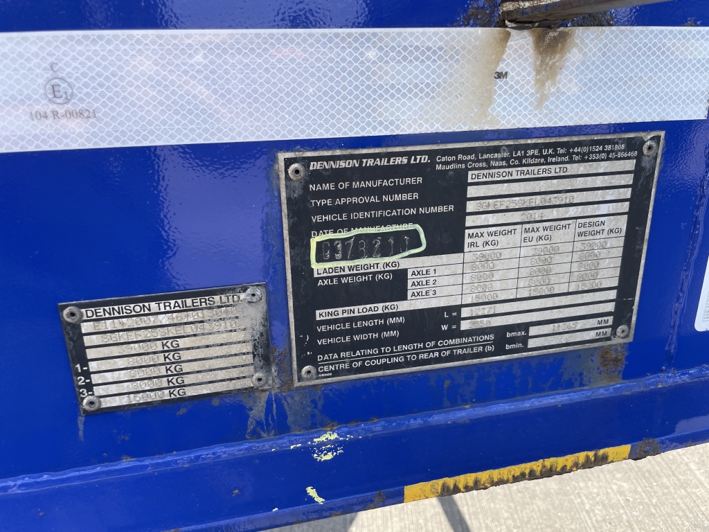 DENNISON LOCK AND GO SLIDING SKELETAL TRAILER – 2014 – C378210
