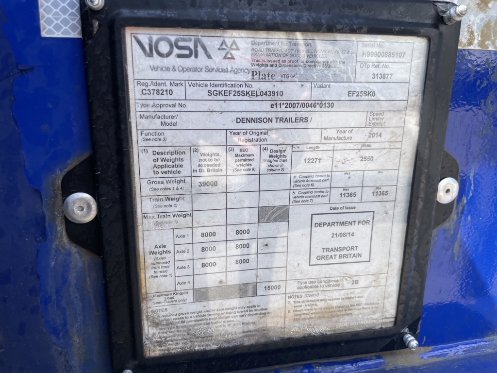 DENNISON LOCK AND GO SLIDING SKELETAL TRAILER – 2014 – C378210