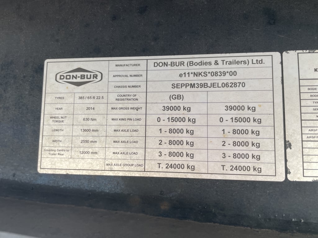 DON BUR 45FT FLATBED TRAILER – 2014 – C383904