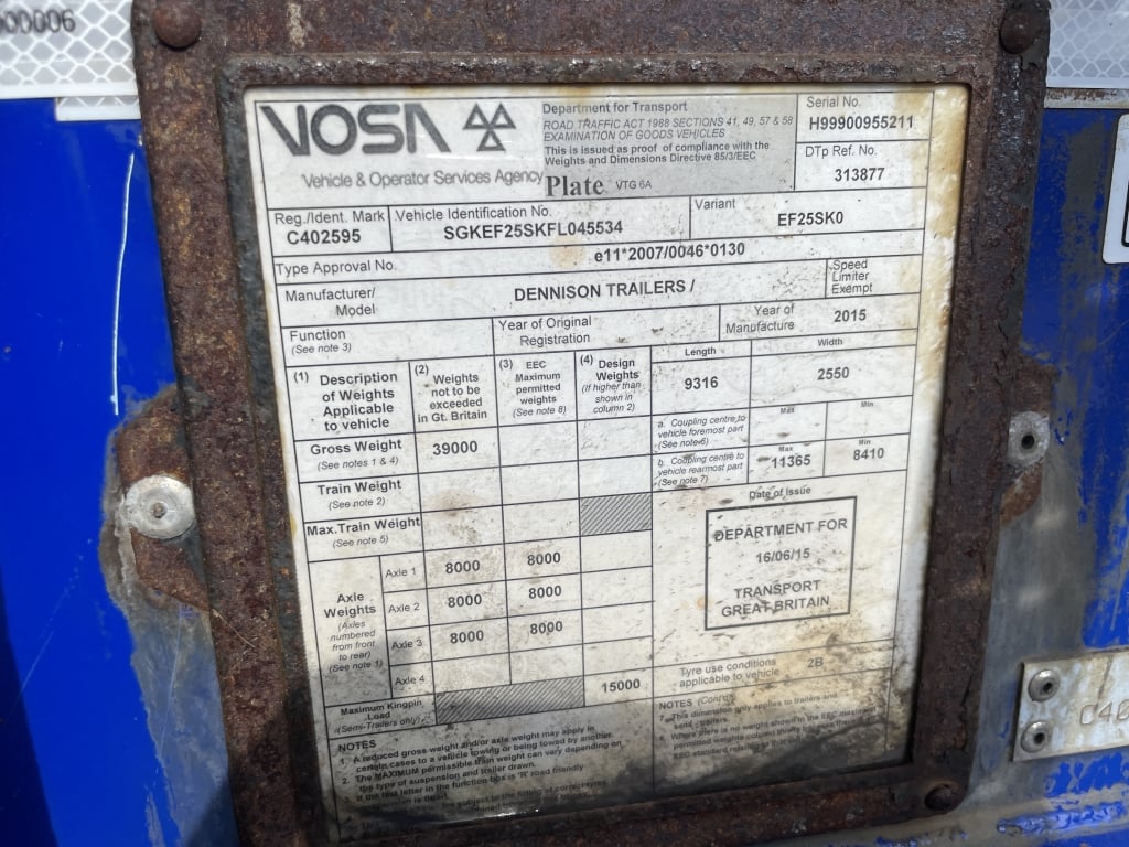 DENNISON LOCK AND GO SLIDING SKELETAL TRAILER – 2015 – C402595