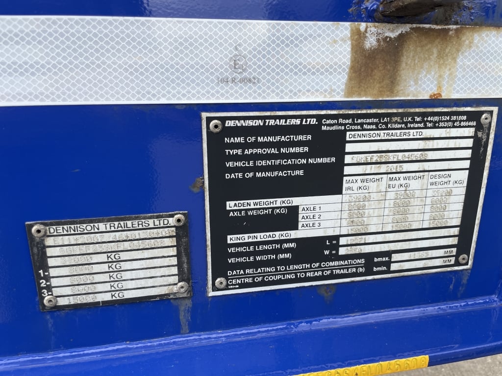 DENNISON LOCK AND GO SLIDING SKELETAL TRAILER – 2015 – C406112
