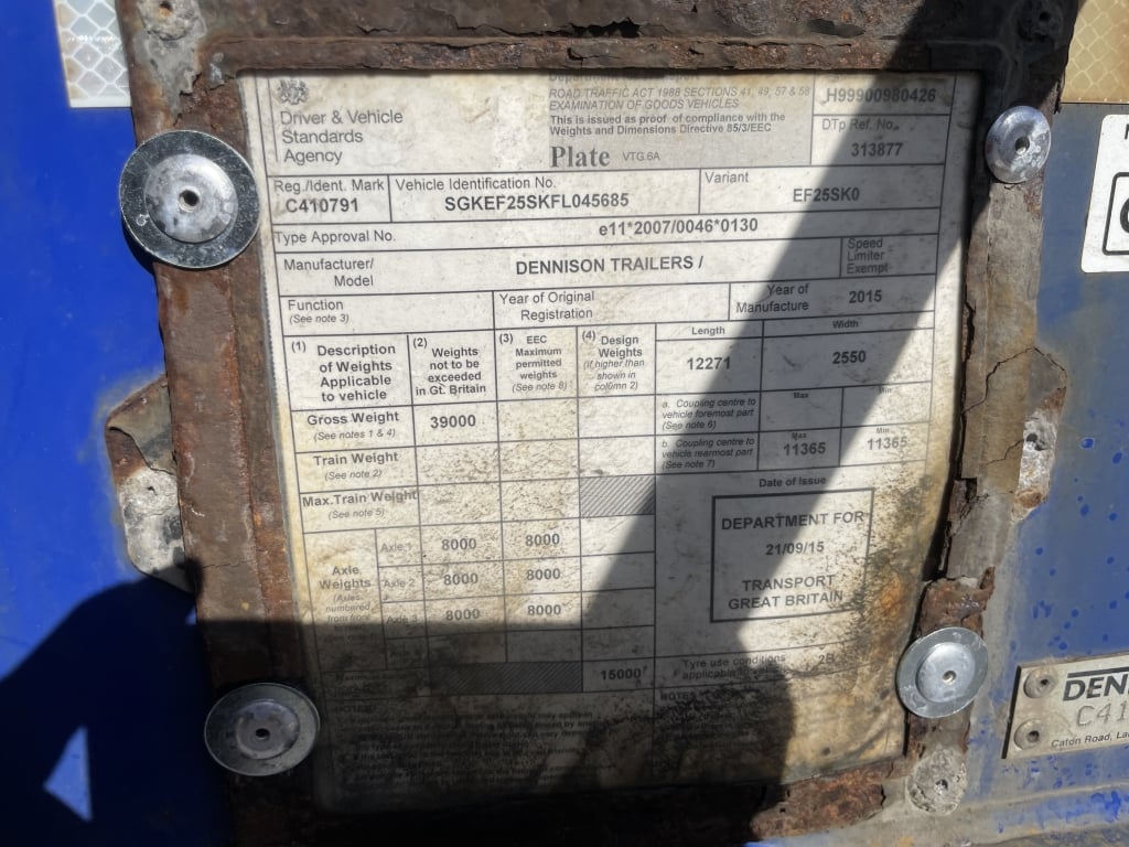 DENNISON LOCK AND GO SLIDING SKELETAL TRAILER – 2015 – C410791