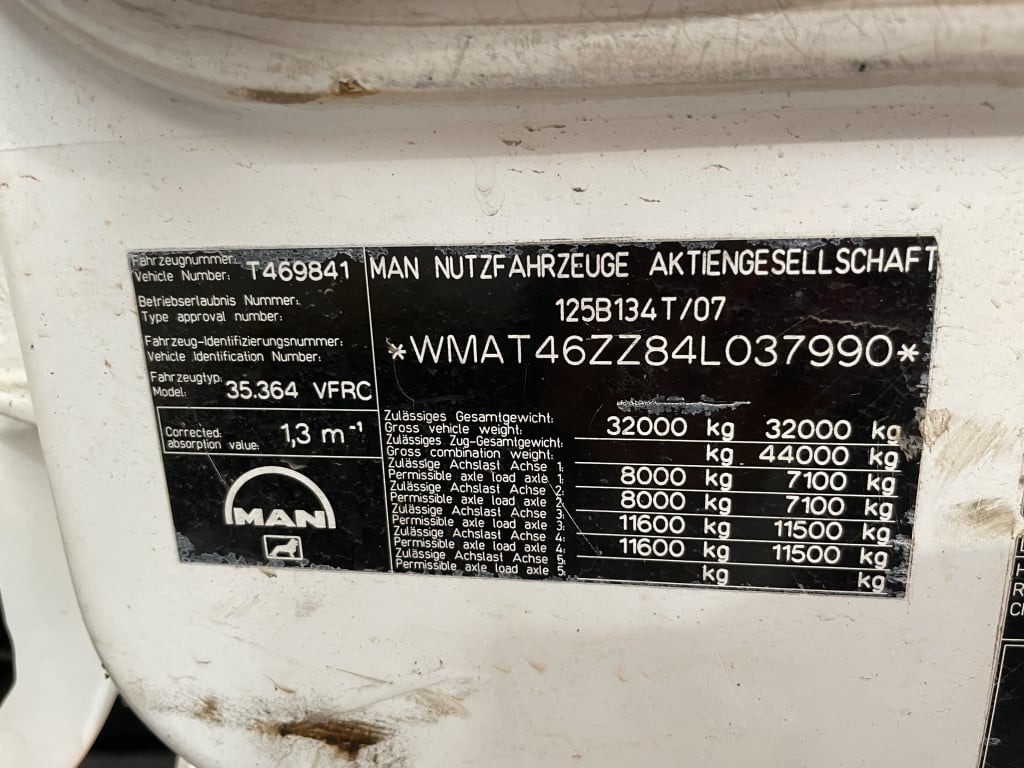 MAN FE 35.360 8X4 À GRUE DE CHARGEMENT – 2004 – KX54 EHC