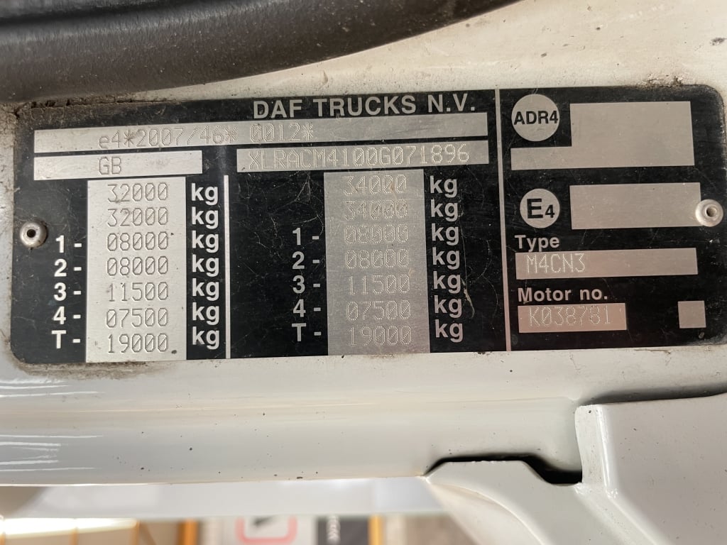 DAF CF440 *EURO 6* 8X2 38,000 LTR ALUMINIUM PELLET TANKER – 2015 – LN65 UUH