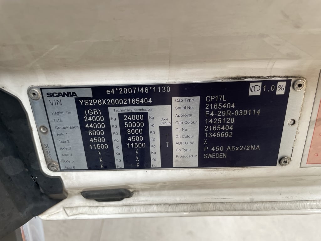 SCANIA P450 NEW GENERATION *EURO 6* PET REGS 6X2 TRACTOR UNIT – 2019 – MV69 KRG