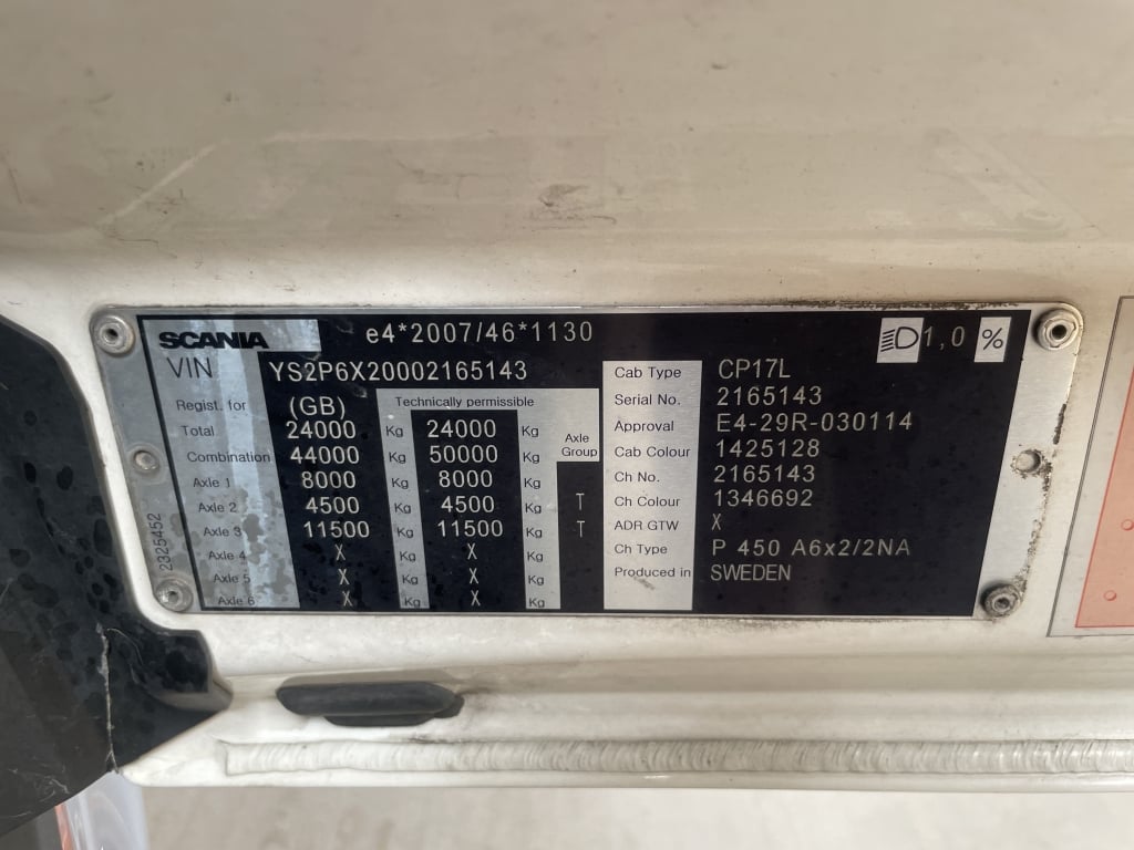 SCANIA P450 NEW GENERATION *EURO 6* PET REGS 6X2 TRACTOR UNIT – 2019 – MV69 KRK