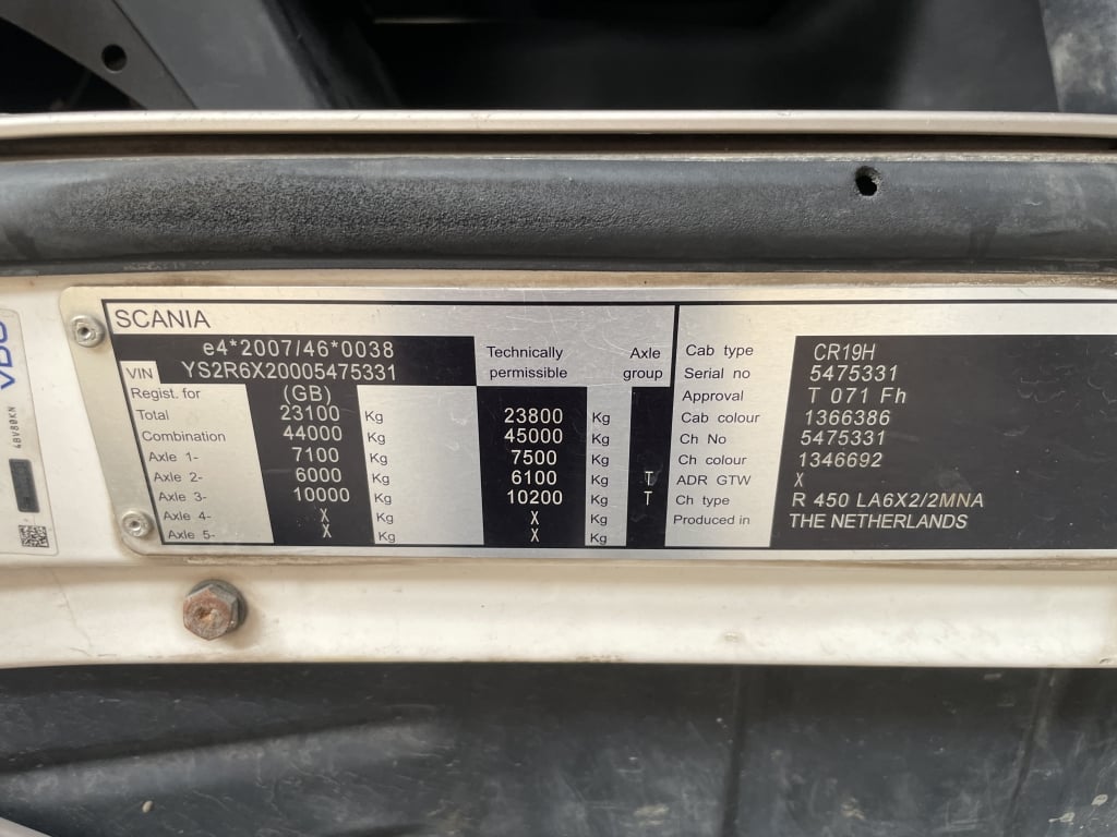SCANIA R450 *EURO 6* HIGHLINE 6X2 TRACTOR UNIT – 2017 – SM17 UNN