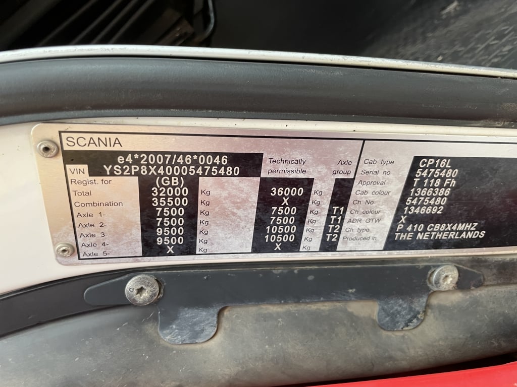 SCANIA P410 8X4 *EURO 6* STEEL TIPPER – 2017 – BF67 ONV