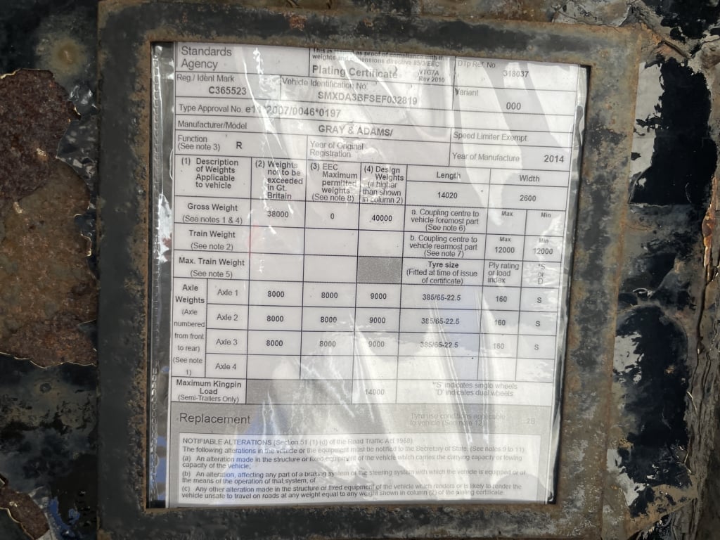 GRAY AND ADAMS 44FT FRIDGE BOX TRAILER – 2014 – C365523
