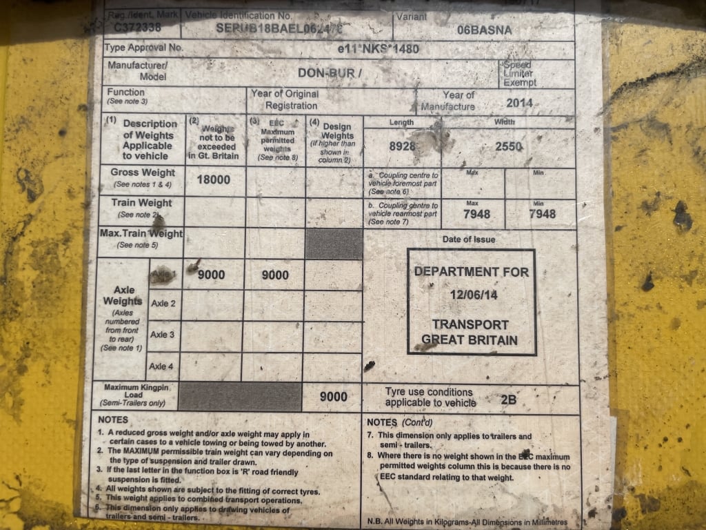 REMORQUE URBAINE À RIDEAUX DON BUR DE 29 PIEDS À ESSIEU SIMPLE – 2014 – C372338
