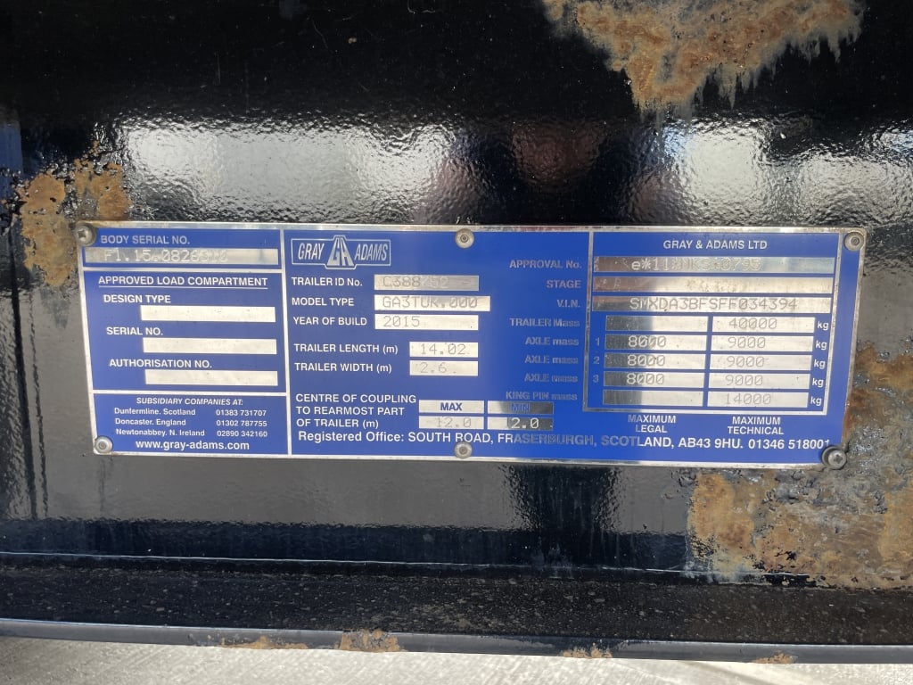 GRAY AND ADAMS 44FT FRIDGE BOX TRAILER – 2015 – C388752