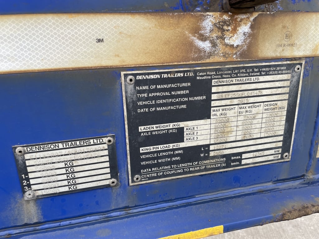 REMORQUE À CHÂSSIS DÉMONTABLE « LOCK AND GO » DE DENNISON – 2015 – C399737