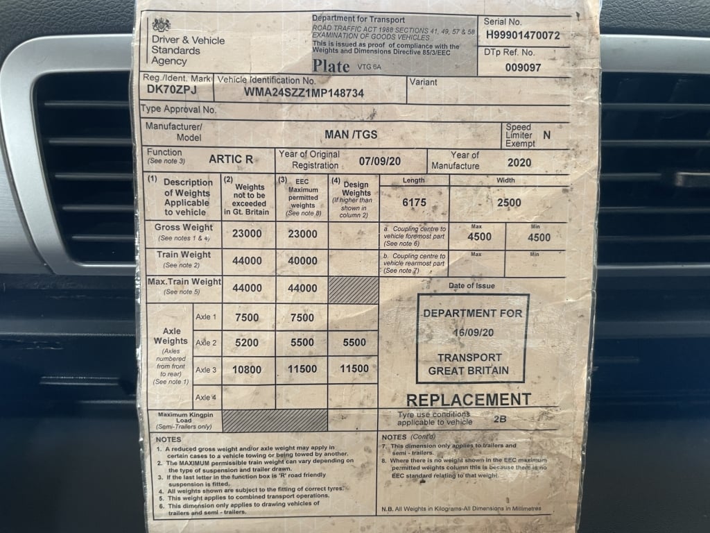 MAN TGS 24.430 *EURO 6* 6X2 PET REGS TRACTOR UNIT – 2020 – DK70 ZPJ