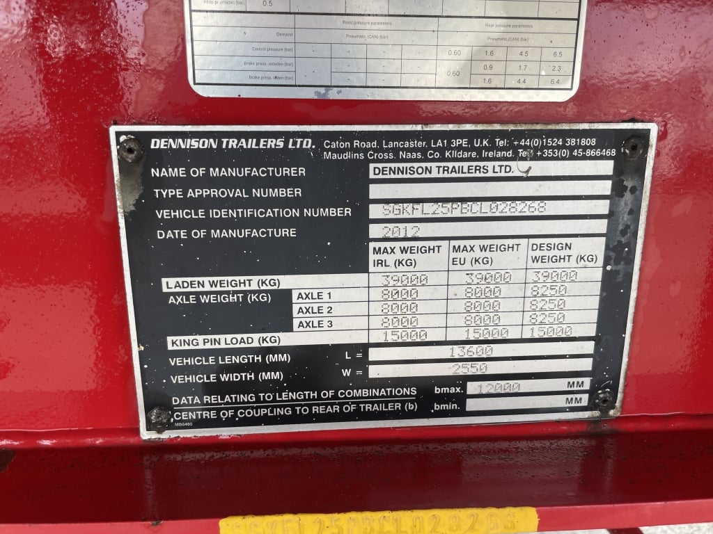 DENNISON 45FT FLATBED TRAILER – 2012 – C361611