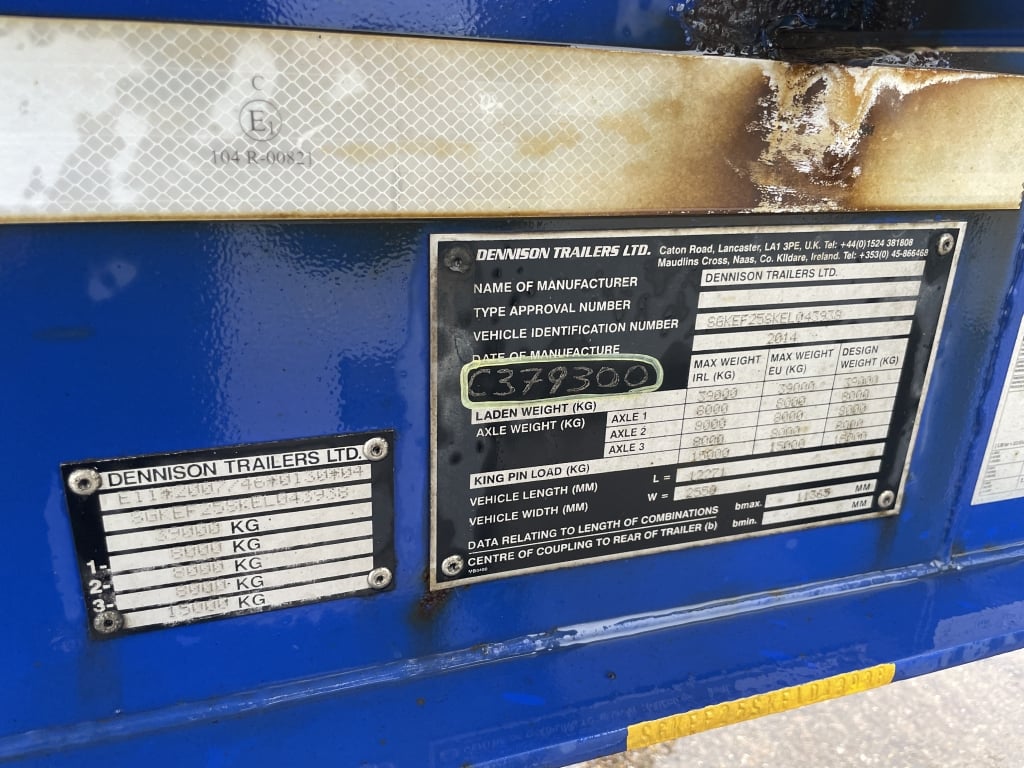 DENNISON LOCK AND GO SLIDING SKELETAL TRAILER – 2014 – C379300