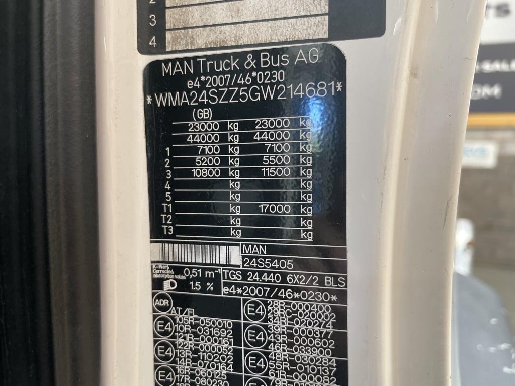 MAN TGS 24.440 *EURO 6* 6X2 PET REGS TRACTOR UNIT – 2016 – DF65 UMR