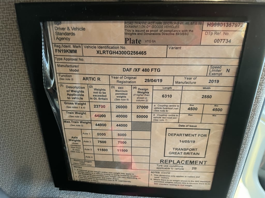 DAF XF106 480 SUPERSPACE *EURO 6* TRACTEUR ROUTIER 6X2 – 2019 – FN19 KMM