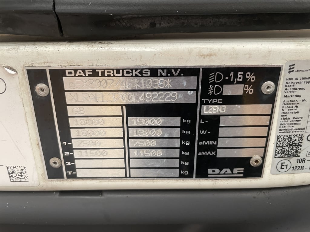 DAF LF290 *EURO 6* 4X2 18 TONNE FRIDGE/FREEZER – 2020 – FP69 HNG