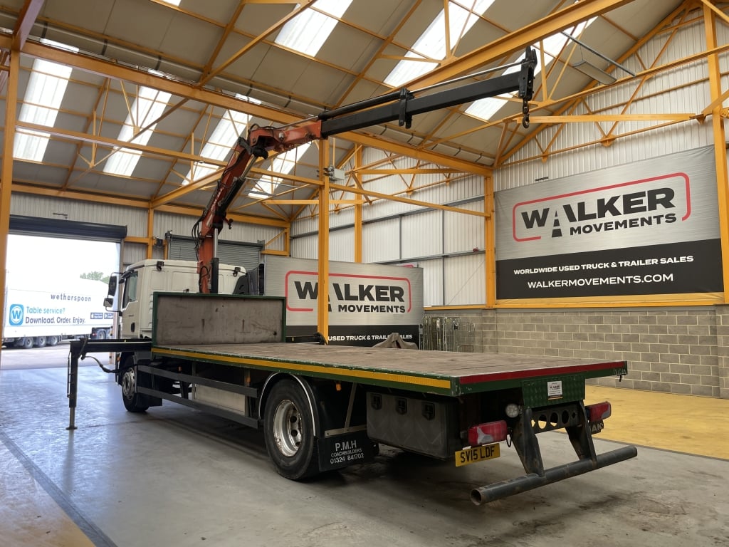 MAN TGM 18.250 *EURO 6*, 4X2 18 TONNE FLATBED/CRANE – 2015 – SV15 LDF