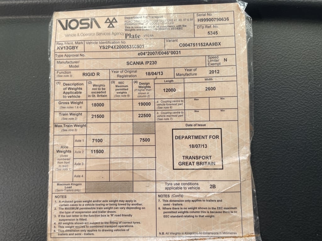SCANIA P230 EURO 5, 4X2 STREAMLINE CURTAINSIDER – 2013 – KV13 GBY