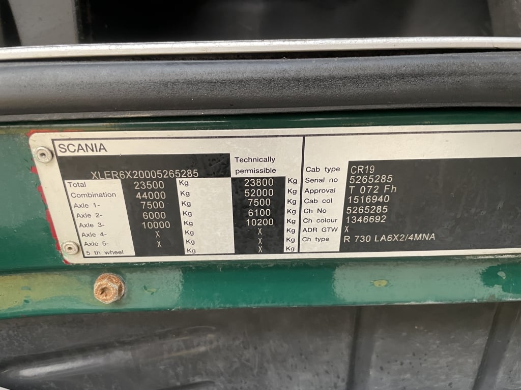SCANIA R730 V8 TOPLINE EURO 5, 6X2 TRACTOR UNIT – 2011 – KX11 YCU